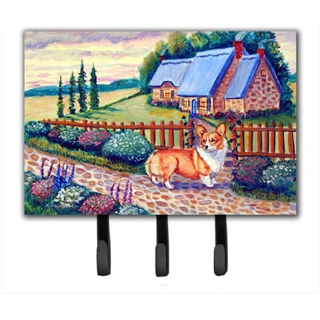 Carolines Treasures Pembroke Corgi At The Cottage Leash Holder or Key Hook 7168TH68
